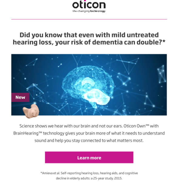 Oticon: Email, Paid Social, and SEM Copy,&nbsp;2022